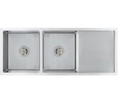 Fregadero de cocina hecho a mano con colador 111,5 x 44 cm acero inoxidable 02_0002366