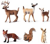 Juego de 6 figuras de animales del bosque realistas conjunto de animales del bosque