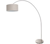 Mexlite - lámpara de pie - solva - acero - lino metal - lámpara de arco - e27 - 3912st