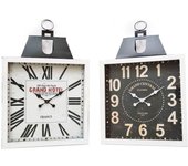 Reloj de pared dkd home decor negro blanco hierro madera mdf (60 x 6 x 89 cm) (2 pcs)