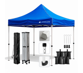 Carpa plegable 3x3m azul con barras hexagonales