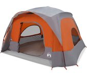 Tienda de campaña familiar 6 personas impermeable gris naranja v7955 unico / gris