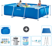 Paquete de piscina - intex - rectángulo - 300x200x75 cm + accesorios a184