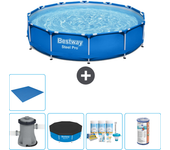 Paquete de piscina - bestway - alrededor - 305x305x76 cm + accesorios cb11