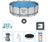 Paquete de piscina - bestway - alrededor - 427x427x84 cm + accesorios cb31