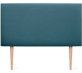 Dhome cabecero de lino natural liso con patas cabezal tapizado cama dormitorio moderno top trending (turquesa, 105cm)