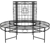 Banco de jardín redondo de acero negro ?137 cm