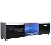 Mueble tv led blanco - negro 150 cm cm