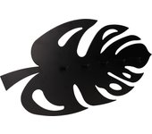 Perchero de pared gamet, de acero, 5 ganchos, color negro estructurado, modelo hoja monstera, 50 x 13, 1 unidad.