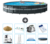Paquete de piscina - intex - alrededor - 732x732x132 cm + accesorios a2999