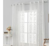 Cortinas de gasa de una pieza con encaje floral estilo europeo de granja, para ventanal de dormitorio y balcón, 140 x 260 cm