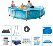 Paquete de piscina - intex - alrededor - 305x305x76 cm + accesorios a1376