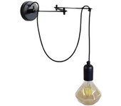 Aplique tosel krake bombilla decorativa articulado negro d20 x h70 cm