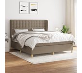 Somier de láminas con colchón taupe 180x200 cm tela