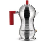 Cafetera italiana alessi pulcina 6 tazas rojo inducción