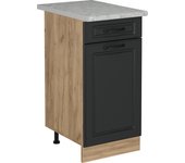 Vicco mueble bajo de cocina r-line, antracita casa de campo, 40 cm et mármol