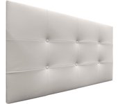 Dhome cabecero de cama acolchado capitoné 8cm de grosor. cabezal tapizado polipiel cabeceros de cama matrimonio e individual (blanco hueso, 105cm)