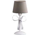 Lumetto shabby chic lucy bianco 1 luce paralume tortora