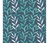 Papel pintado floral selva azul