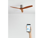 Wind calm natural wood - ventilador de techo 40w ø132 cm silencioso 100% madera con wifi y mando a distancia