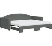 Sofá cama nido con colchón tela gris oscuro 90x190 cm