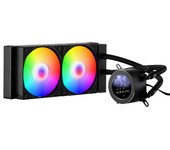 Vevor enfriador de agua para procesador aio, enfriador líquido pc con 2 ventiladores bomba pwn 120 mm, pantalla lcd 2,1'', luz argb