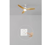 Wind stylance - ventilador de techo 40w ø112 cm silencioso 100% madera con controlador de pared y mando a distancia