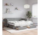 Maison exclusive - sofá cama nido con cajones tela gris claro 90x200 cm