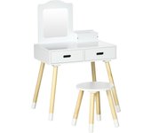 Tocador infantil zonekiz mdf, madera de pino blanco 60x40x95 cm 316-005v00wt