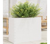 Jardinera blanca 90x40x68,5 cm madera maciza de pino