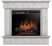 Tormes - chimenea eléctrica independiente con calefacción por suelo radiante led - 23' - 100.5 x 89 x 33.5 - cemento