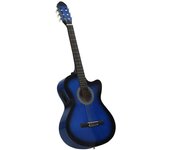 Guitarra clásica occidental con ecualizador y 6 cuerdas azul