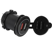 Cargador rápido de seguridad para teléfono móvil y tableta con doble puerto usb para coche, resistente al agua, para qc 3.0 (dc12~24v)