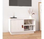 Mueble de tv de madera maciza de pino blanco 70x34x40 cm