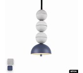 Lámpara colgante de hormigón - bosfor concrete | blanco - índigo | 3 bolas | led 14w