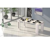 Consola extensible glicine, mesa de comedor extensible, consola multiusos con extensiones, 100% made in italy, 186x80h76 cm, blanco