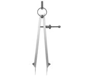 Compás de acero al carbono con espaciado de doble aguja, herramienta para artesanía en cuero, compás divisor de línea con ala de trazado (moselotaict5