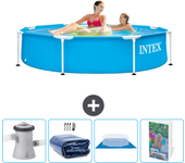 Paquete de piscina - intex - alrededor - 244x244x51 cm + accesorios cb117