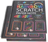 3 piezas de papel para rascar, notas, arcoíris multicolor, tarjetas de papel para arte, libros de dibujo para niños y estudiantes