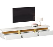 Mueble tv moderno con plato efecto mármol, tv-board, buffet tv, 200 x 40 x 42 cm