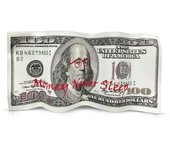Adm - escultura de metal 'money never sleeps'