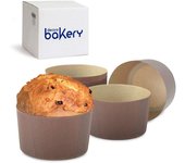 Decora 0320159 forme canasta/panettone ø 13 x h 9,5 cm-500 g, 25 pezzi, carta di cellulosa, marrone, g-25