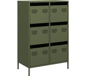 Aparador | aparador de comedor | armario de cocina acero verde oliva 68x39x101 | 5 cm cfw77876