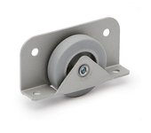 (pack de 4 unidades) rueda fija para camas nido, de goma ø40 para tablero de 19 mm, color gris.
