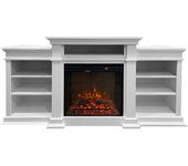 Chimenea eléctrica de suelo biden en madera blanca l179 x p48 x h80,6