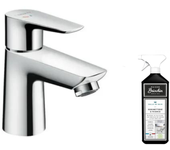 Hansgrohe talis e 80 coolstart mezclador de lavabo sin extraíble ni desagüe cromado + limpiador briochin