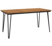 Mesa de jardín，mesa para exteriores，mesa de patio con patas en u madera maciza acacia 160x80x75 cm cfw24697