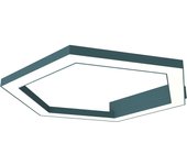 Lumicom | esagono 1x lámpara de techo, strip led, 22w/m, 3000k, metal, azul mediterráneo, ø40cm