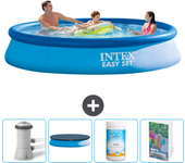 Paquete de piscina - intex - alrededor - 366x366x76 cm + accesorios cb100