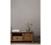 Papel pintado deco triángulo 1005 x 52cm gris